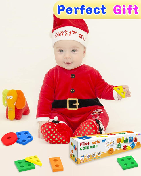 Montessori Toys for 1-3 Years Old Boys Girls, Wooden Sensory Toys for Ages 2-4, Toddler Learning Activities