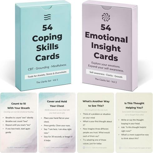 108 Mindfulness Cards for Coping Skills & Mind Brain Emotional Insight Cards