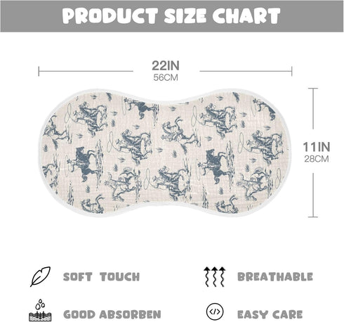 2-Pack 22 11 Inch Muslin Burp Cloths for Baby Boys and Girls - Ultra Absorbent Western Cowboy Muslin Washcloths
