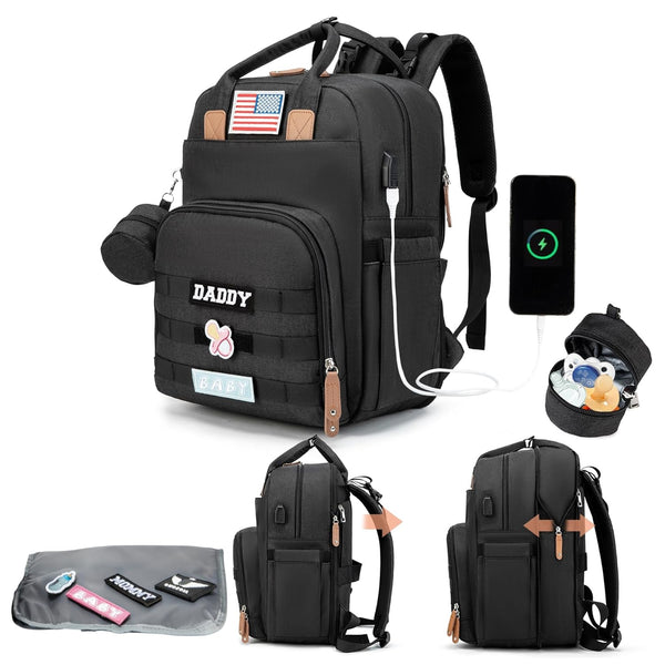 Expandable Diaper Bag Backpack for Dad and Mom Large Capacity Baby Diaper