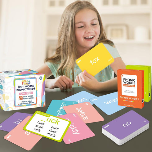 712 Card,600 Word,112 1st, 2nd, 3rd SpringFlower Sight Words Flash Dolch & Fry High Frequency Sight Phonic Flash Cards