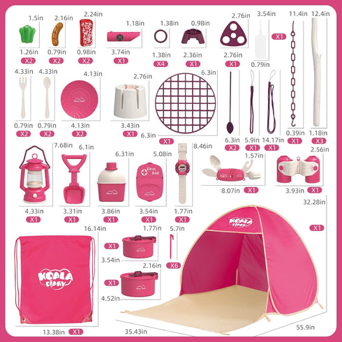 Set Set 3+ Kids Camping an Outdoor Campfire Toy Featuring a Tent, Oil lamp, Stove, and More,Gift Idea for Girls Age