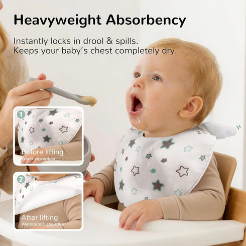 Set, 3-Pack HECCEI Baby Bibs Gift Reversible Bandana Drool Bibs for Teething and Drooling, Soft Absorbent Bib for Boys