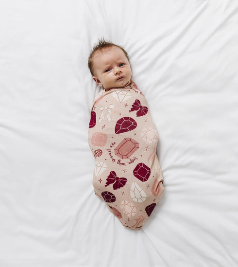 Ellie Sue 47 47 Rubies Stretch Swaddle Blanket Soft Bamboo Blend Baby Swaddle, x