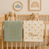 Cozy 28x36 Personalized Baby Knit Blanket Custom Embroidered Name, Heart Pattern, Soft Cotton Yarn, & Breathable