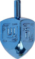Hanukkah Dreidels - Metallic Blue and Silver Dreidel, 4 Pack Medium