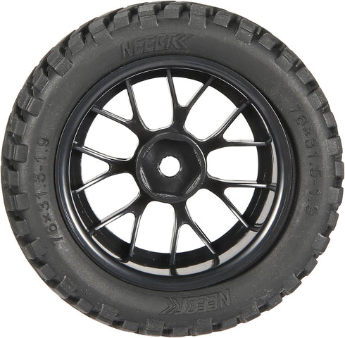 4PCS 76mm/2.99inch RC Rally Car Tyres, 12mm Hex Hub Rubber Tires & Plastic Wheel Rims for 1/10 RC Touring Car Buggy