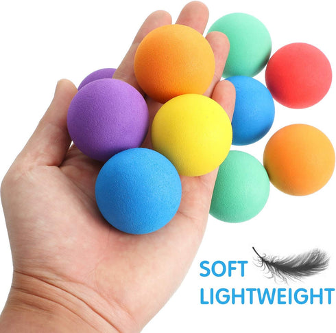 Gejoy 24 Pieces Soft Foam Balls, Lightweight Mini Balls for Safe Indoor Toys, Birthday Party Favors for Boys and Girls