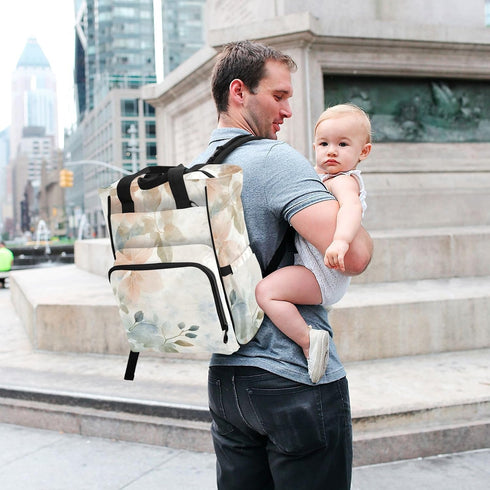 Bokkoy Backpack Ink - Wash Leaf Shadows Ultimate Diaper Bag for Moms Lightweight, Water-Resistant Baby Travel Bag