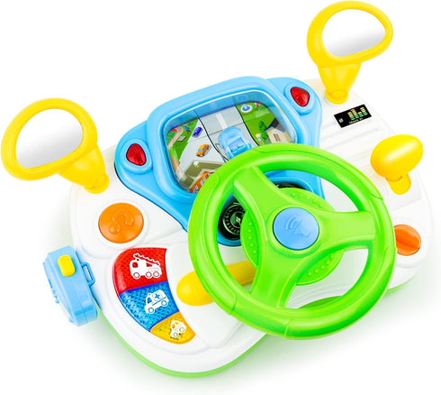 Love&Mini Steering Wheel Toys for 1-5 Year Old Boys and Girls, Simulation Driving Learning Educational Toys