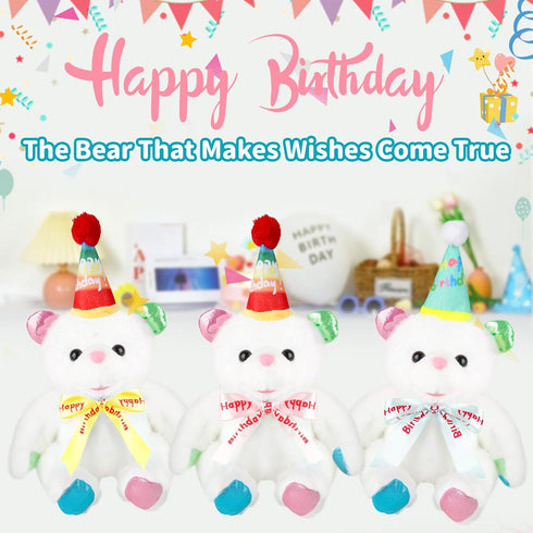 12" Singing Happy Birthday Teddy Bear Stuffed Animals,Singing The HAPPY BIRTHDAY Song Plush Toy Musical Interactive