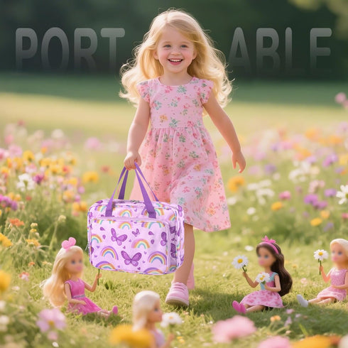 6 Doll Carrying Case Accessory Organizer Storage, Case to Hold Dolls and Clothes, Much Pocket for Dolls Clothes