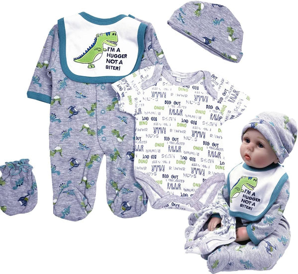 Reborn Baby Dolls Boy Clothes 22 inch Dinosaur Outfit Accessories Set for 20-22" Newborn Dolls
