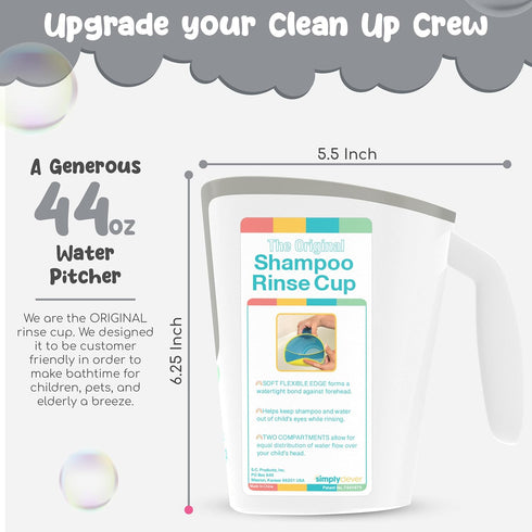 S.C. Products, Inc. Shampoo Rinse Cup for Kids | Baby Bath Pail | Tear Free Baby Rinser Pail