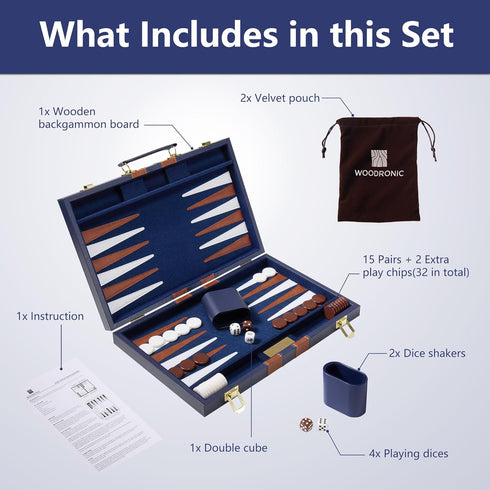 Backgammon Sets 11 inch 2 Backgammon Set Backgammon Set, for Adults - Classic Board Games for Players Adults - Small