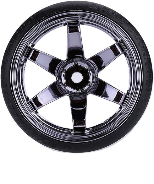 GoolRC 4PCS/Set 1/10 Drift Car Tires Hard Tyre Replacement for Traxxas HSP Tamiya HPI Kyosho On-Road Drifting Car (Titanium)