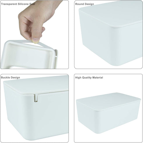 White Diaper Wipes Dispenser - Keep Wipes Fresh and Clean