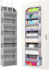 2 Pack Over The Door Storage Organizer, 5 Pockets & 10 Mesh Side Pockets, 44 lbs Capacity for Bedroom, Bathroom, Nursery