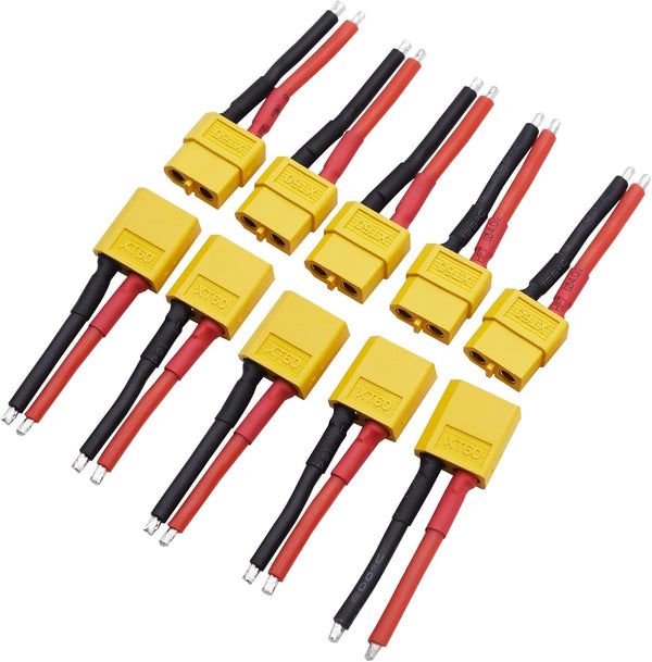 Blomiky XT60H 5 Pairs 14AWG Silicon Wire Extension Deans XT60 Plug Connector for RC Cars