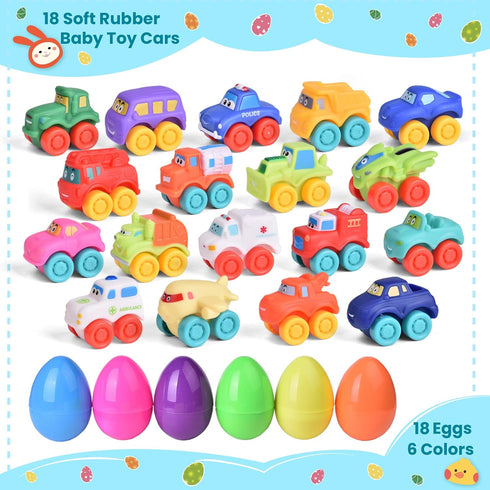 FUN LITTLE TOYS Cars Easter Eggs Vehicles for Party Favors and Fillers
