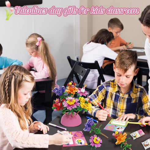 UMEELR 24 Packs Flowers Building Blocks, DIY Flower Pre Filled Easter Egg Surprise Toys for Basket Stuffers Classroom