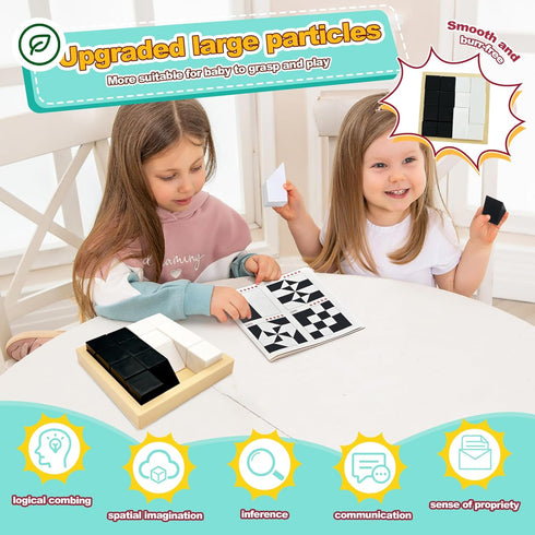 Generic 3D 120 Hidden Blocks Puzzle with Challenge Cards - Brain Teaser Logic Game for Kids Adults, Spatial Thinking