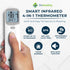 Multifunction 4-in-1 Infrared Thermometer, Non-Contact, Large LCD Display, High Accuracy, Forehead and Ear Thermometer