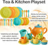 BUYGER Kids Play Kitchen Toy Accessories Tea Party Set - Cookware Utensils Dishes for Little Girls Ages 3-5