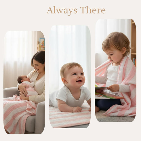 5 Set, 100% Muslin Baby Towel Pieces Organic Cotton, Soft & Absorbent for Newborns to Toddlers, Baby Registry or Shower