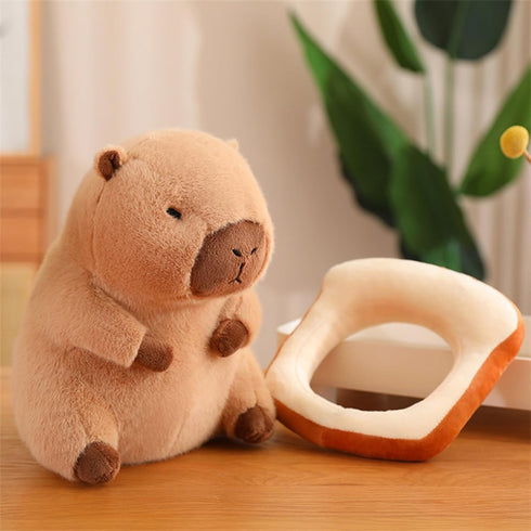 LVQING Cute Capybar Stuffed Animals with wearable toast headsetwear Capybar, Gifts for Kids