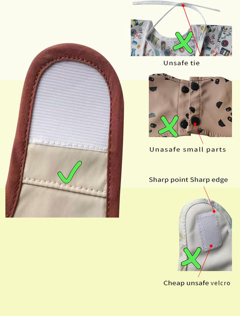 Baby Bibs for Eating - Waterproof Baby Feeding Bibs 3 Packs Washable for 6-24 Months