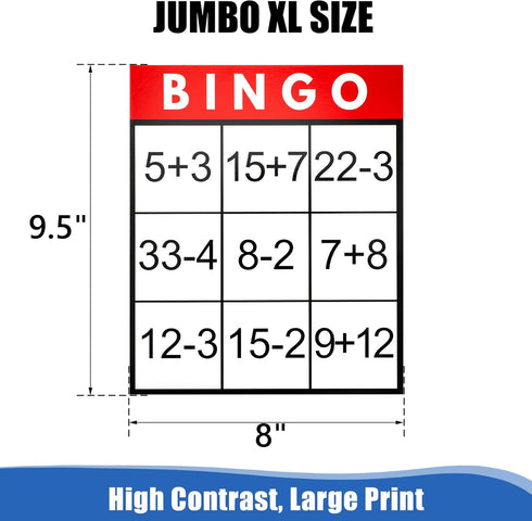 Set, Assistex Large Print Bingo Cards for Seniors - Double-Sided Jumbo Bingo Cards with Complete Fun Elderly Card