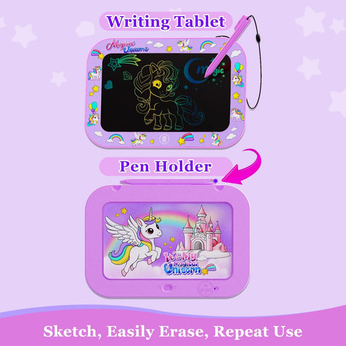 Urcoobela 2 Pack Kids,10Inch 3 4 5 6 7 8 (Pink&Purple-10IN) LCD Writing Tablet for Colorful Reusable Electronic Toddler