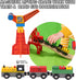 KiToyWod Set 62pcs, Pack 3-10 (62 Wooden Train Track Wood Railway Systems Accessories Expansion with Train + Crane