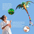 eyijklzo Green Dragon Kite, Beautiful Easy Flyer for Children and Adults with Long Colorful Tail for Outdoor Activities