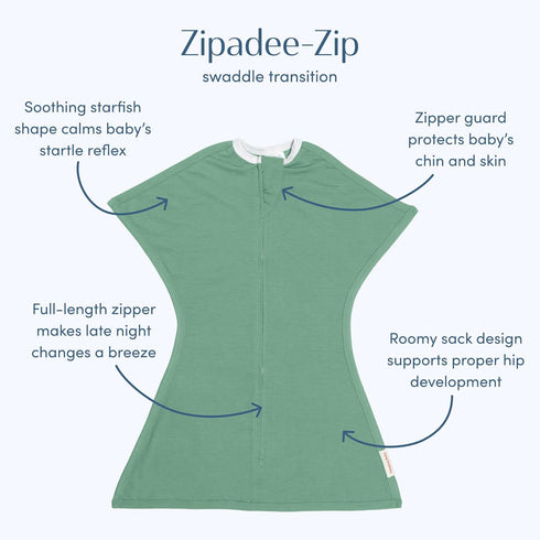 Cozy (4-8 SleepingBaby Zipadee-Zip Transition Swaddle - Baby Swaddle Blanket with Zipper Convenience - Roomy Wearable