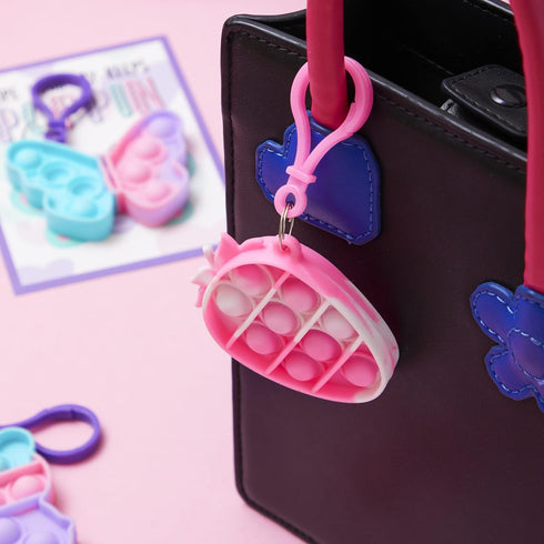 12 Packs JOYIN Valentine's Day Cards with Pop Fidget Keychain Toys, Stress Anxiety Relief Fidget Toys with Cards