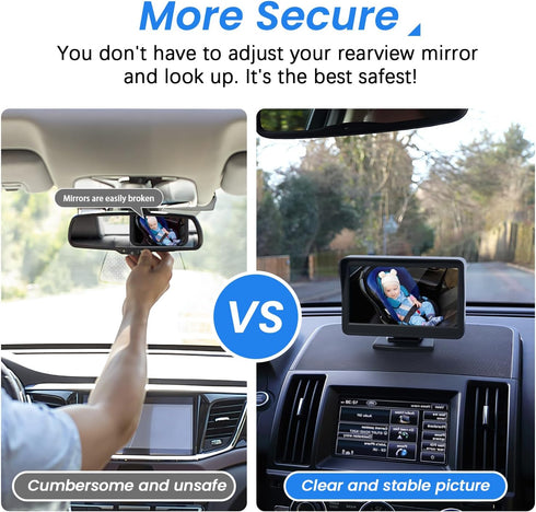 FEISIKE 4.3'' 150 360 5 Car Baby Camera, HD Infrared Night Vision Function Baby Car Camera Display, Backseat Camera