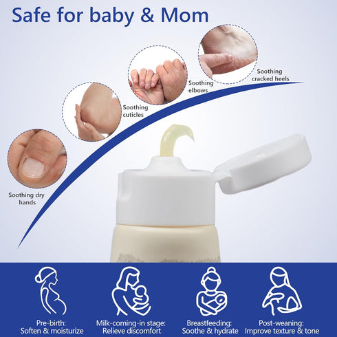 50g/1.76oz Natural Lanolin Nipple Cream: Soothing Nipples Cream Single Ingredient | Soothes Cracked & Sore Nipples | No