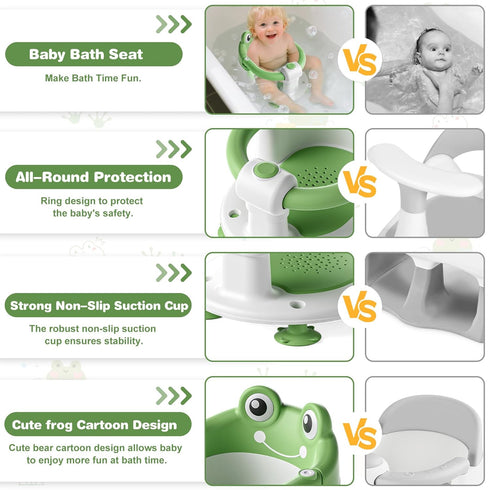 wiqins 6 Baby Bath Seat for Babies Months & up Non-Slip Toddler Bath Seats for Sitting Up Infant Bathtub Chair