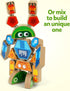Playset, 3 4 5 Coogam Snap Together Robot Builders for Toddlers, Wooden Take Apart Robot Build Block Fine Motor Skill