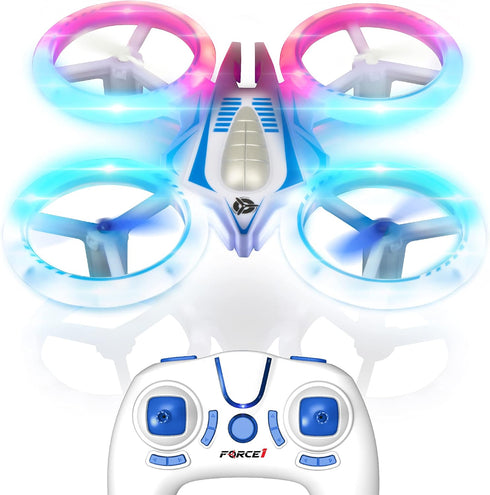 Force1 UFO 4000 Mini Drone for Kids - LED Remote Control Quadcopter, 2 Batteries, 360 Flips, 2 Speed