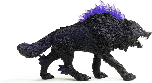 Schleich Eldrador Creatures Mythical Shadow Wolf Action Figure - Purple Coat and Translucent Back Crystals, Gift for