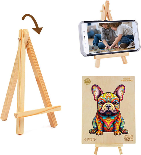 Wooden Puzzles for Adults and Kids, French Bulldog (L-240pcs) Unique Shaped Animal Jigsaw Puzzles, 13.7*10.5in
