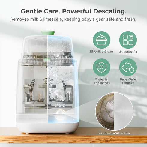 Momcozy 30 Count Official Descaling Tablets, Compatible KleanPal Pro Baby Bottle Washer, Descaler for Milk & Limescale