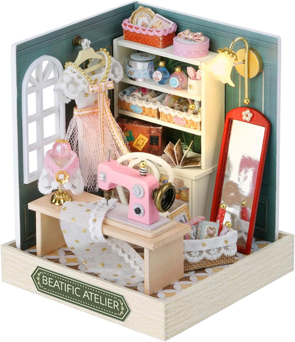 Flever Dollhouse Miniature DIY House Kit with Furniture for Romantic Valentine's Gift (Beatific Atelier)