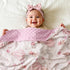 Cozy 30x40 Inches, Minky Baby Blanket Pink Cute Bunny Blanket, Soft Nursery Blanket for Girls Boys, Fluffy Toddler