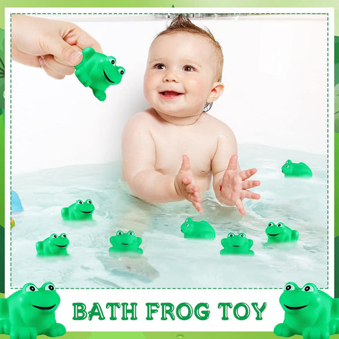 Swimming Supplies(48 Zubebe Rubber Frogs Squeak and Floating Rubber Bath Toy Baby Shower Bathtub Toy for Shower Frogs