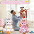 Voice Recorder Singing Angel Teddy Bear with Flapping Wings, LED Candle Light, Plush Interactive Toy for Kids