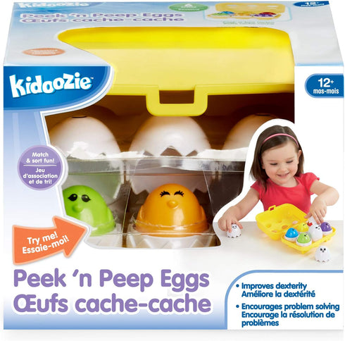 Kidoozie Peek N Peep Eggs, Mentally Stimulating Sorting & Stacking Toy for Ages 1 and Up